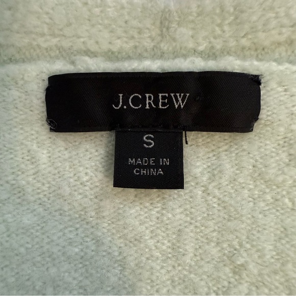 J Crew Stretch Alpaca Wool V Neck Tunic Sweater Light Pistachio Green Shirt Top - Picture 5 of 12